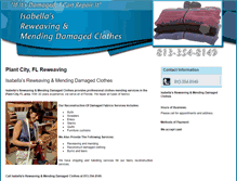 Tablet Screenshot of isabellasreweavingandmending.com